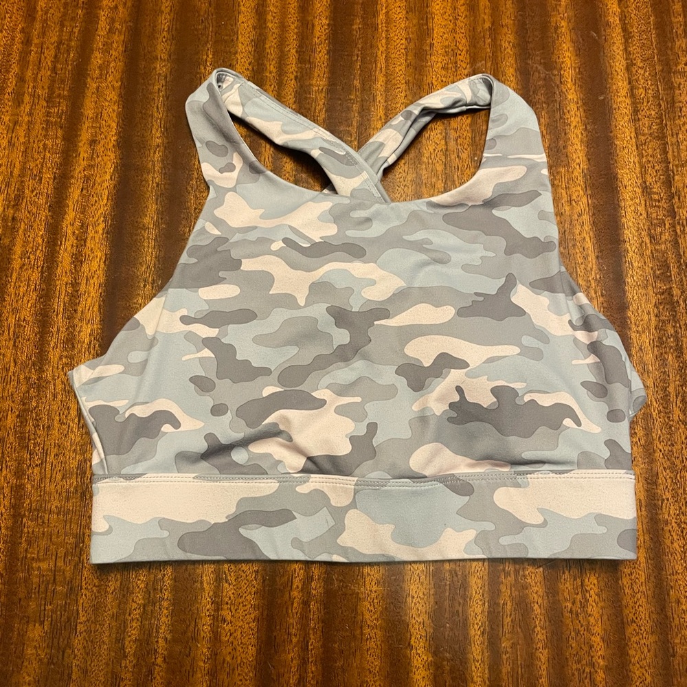 Pink camo sports bra / crop top